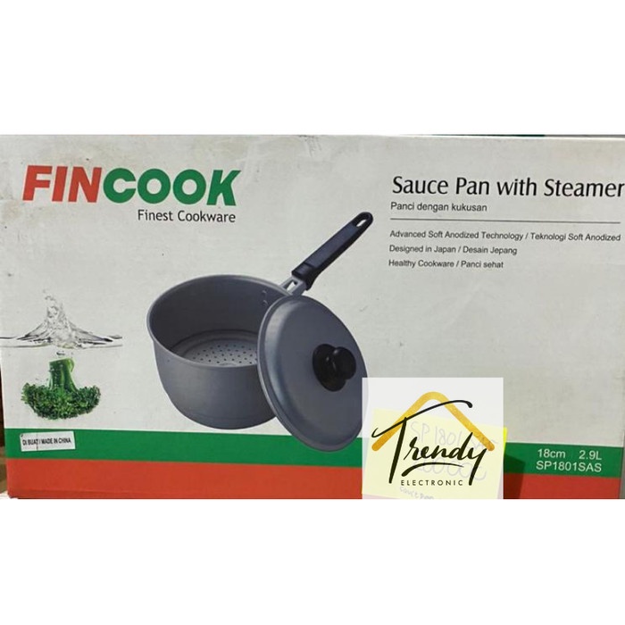 FINCOOK Panci Saus Steamer 2.9 Liter / Sauce Pan / Panci Kukus 18 Cm SP 1801SAS