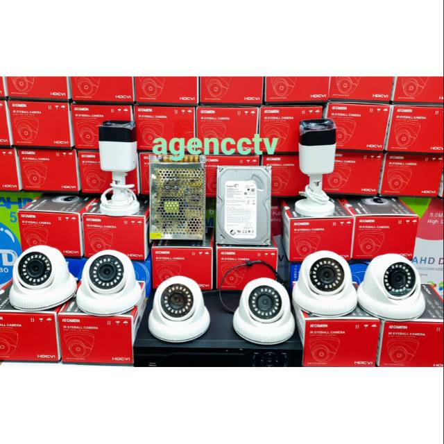 Paket cctv 8 channel 8 kamera 5mp 1080p full hd lengkap siap pasang