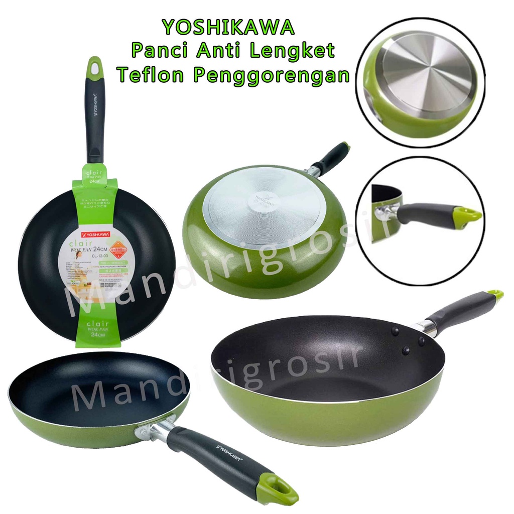 Teflon Penggorengan * YOSHIKAWA Wok Pan * Panci Anti Lengket * Wajan