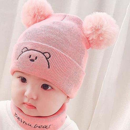 Murah Populer Topi Bayi Rajut PomPom Bear - 022.4692