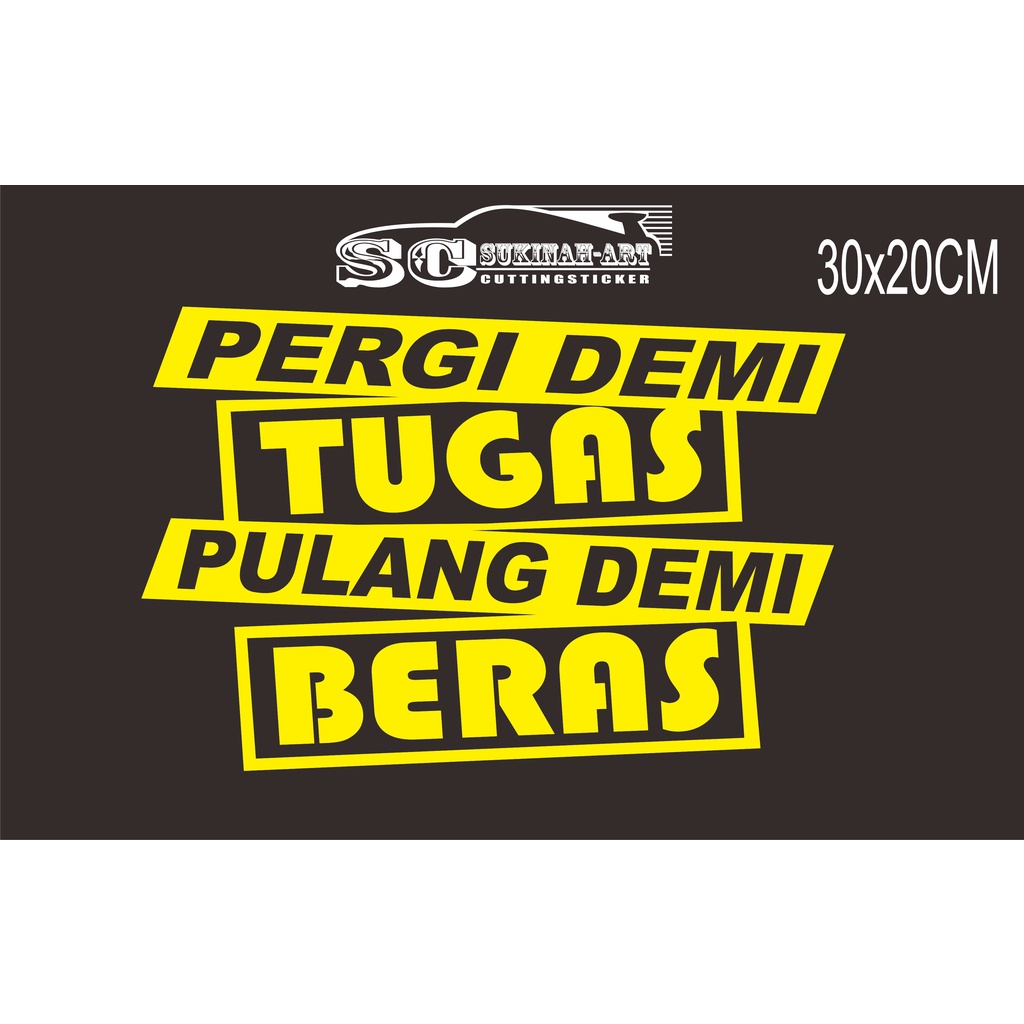 stiker mobil kata2 DEMI TUGAS STIKER DLL
