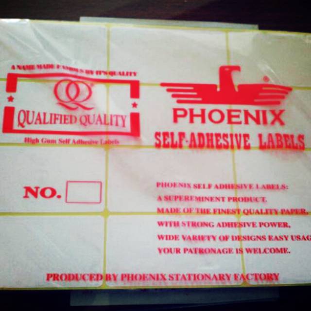 

LABEL PHOENIX 103 ECERAN Sticker Label