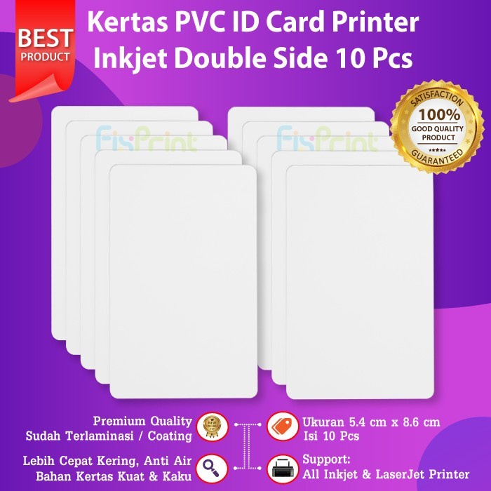 PVC ID Card White 8.6 x 5.4 cm Kertas PVC Instant Tray ID L805 L800 230pcs