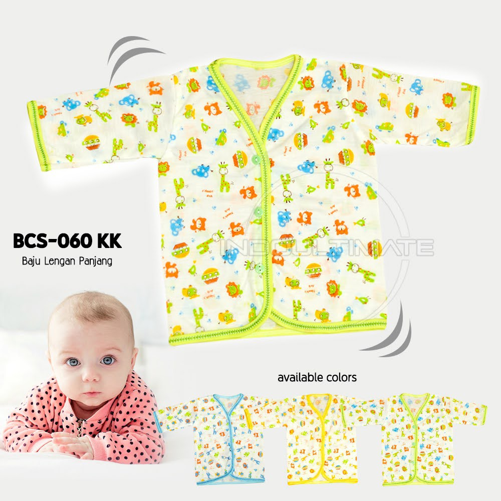 Baju bayi Newborn Katun Tebal Lengan Panjang Motif Pakaian Kaos Anak Bayi baru lahir