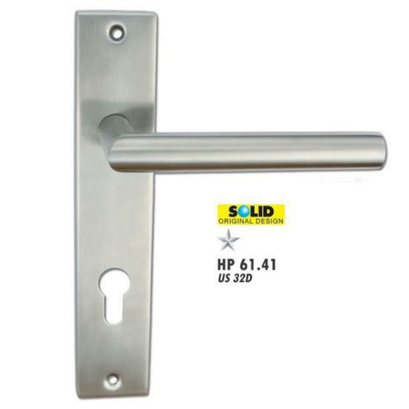 Paket Handle Solid HP 61.41/Kunci Pintu Solid Stainless (KOMPLIT)