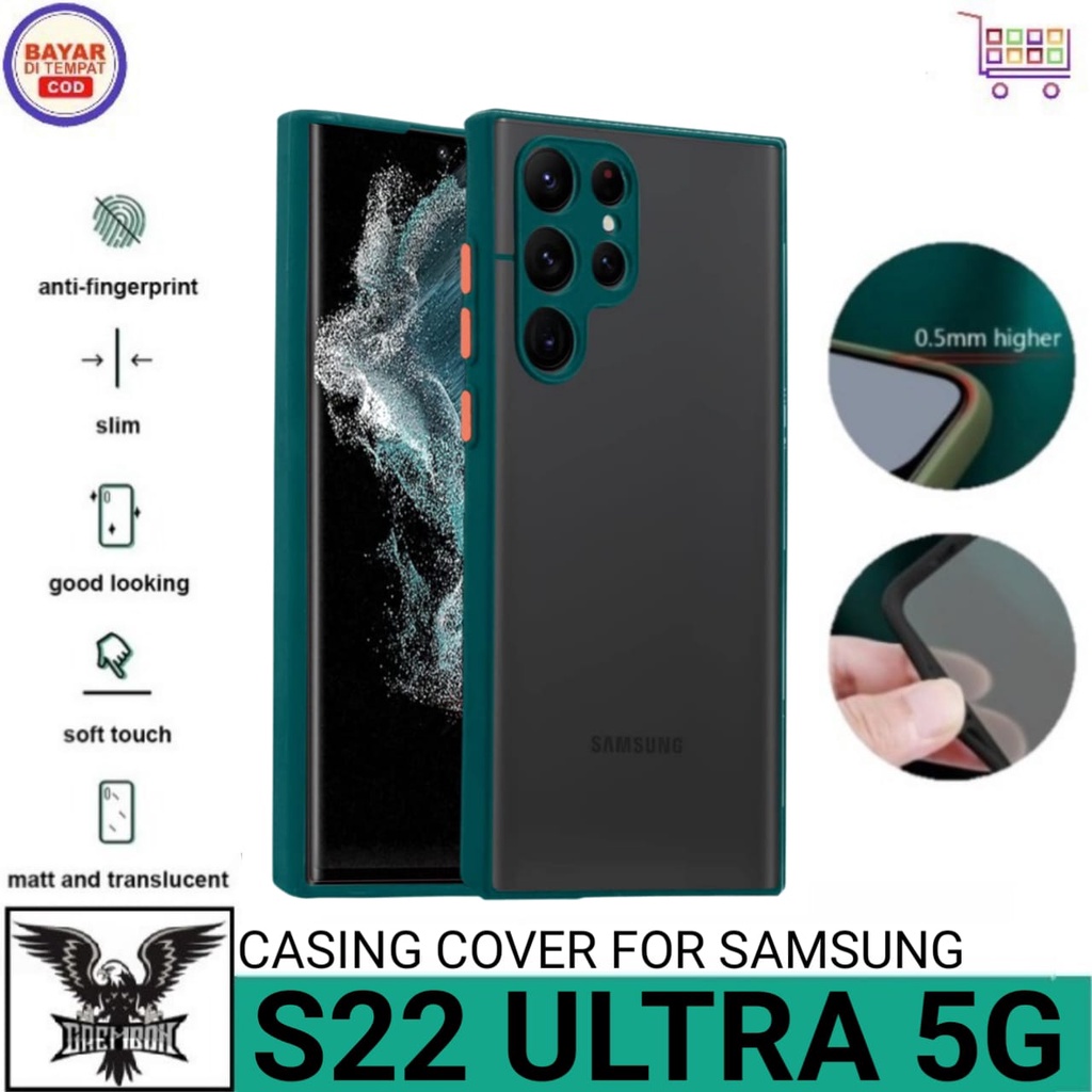 Promo Case Samsung Galaxy S22 Ultra Protect Camera Premium Casing Cover Anti Bekas Sidik Jari