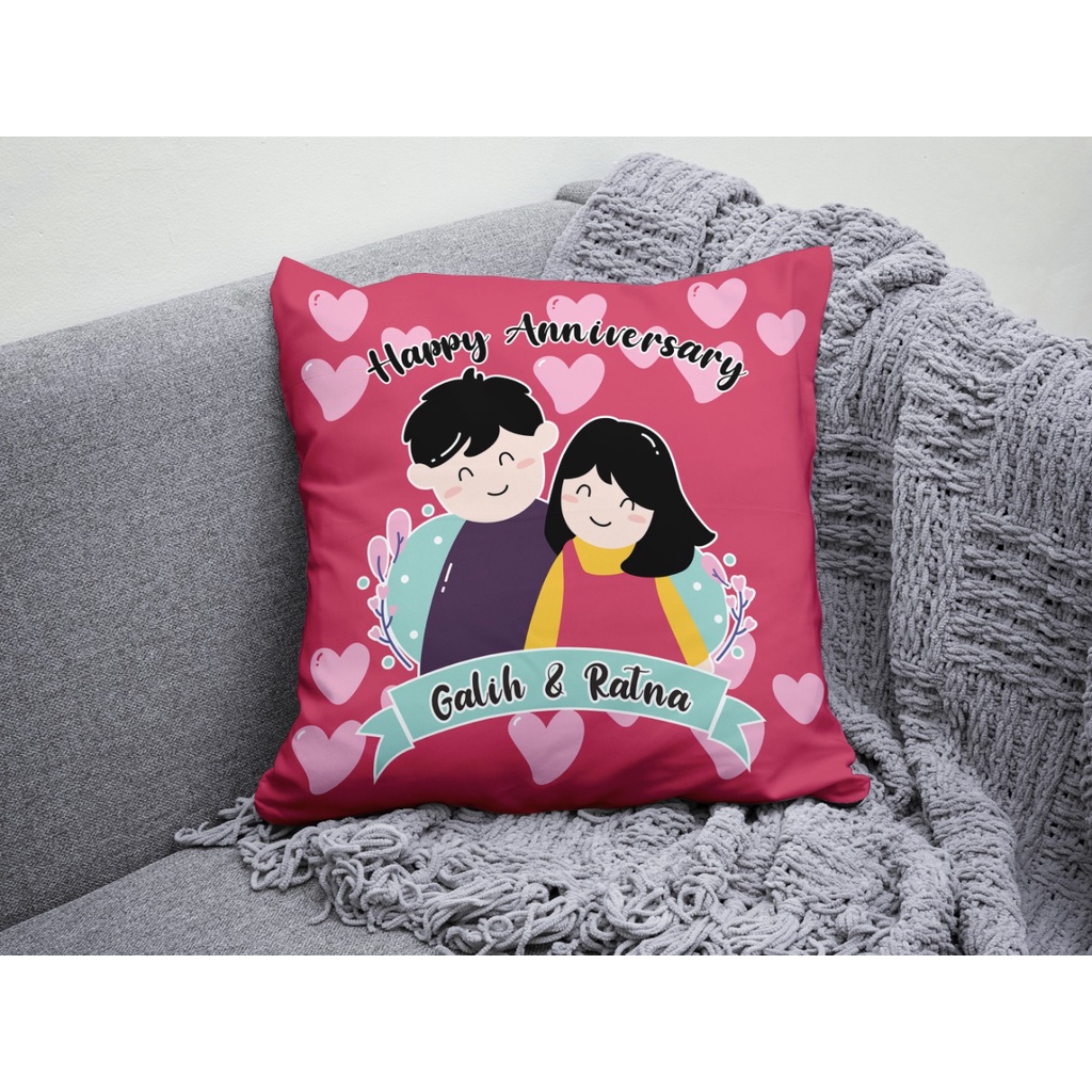 Cover Bantal Sofa Custom/Kado Sarung Bantal Sofa Wisuda/Ultah/Khitan/Anniversary/Engagement/Wedding/Valentine