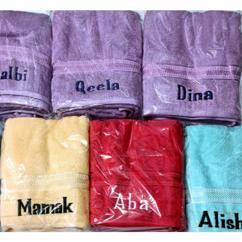 HANDUK BORDIR NAMA ( COUPLE KELUARGA)