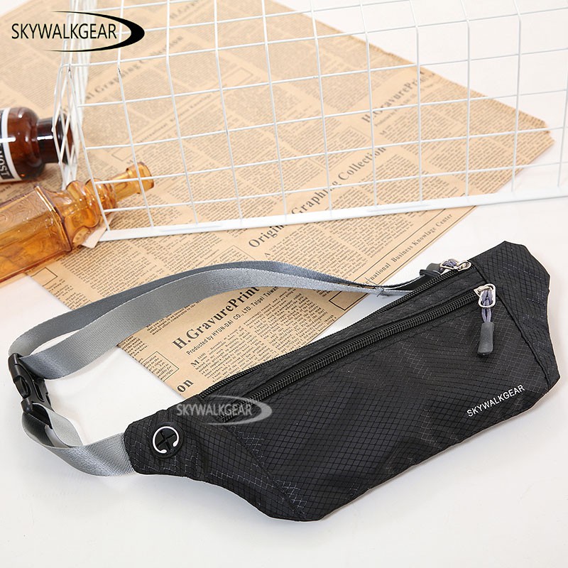 SKYWALKGEAR Tas Pinggang IMPORT PRIA/WANITA OLAHRAGA TIPIS SLIM RINGAN Anti Air