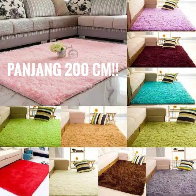 Karpet Bulu Tebal Ukuran 140Cm x 200m / Karpet Bulu Rusfur / Kapet Bulu Lembut Kamar Atau Ruang Tamu