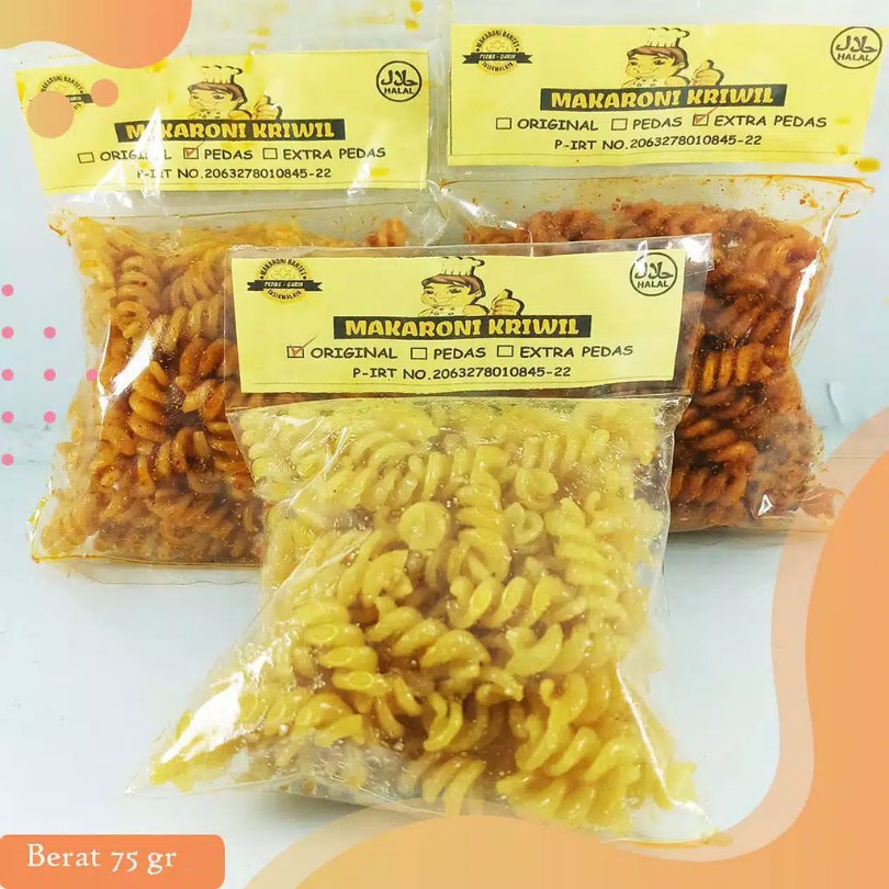 

Makaroni Keriwil Uril Kriuuuk Kriuukkk Tasikmalaya 75gr /Cemilan Jajanan Khas Tasikmalaya