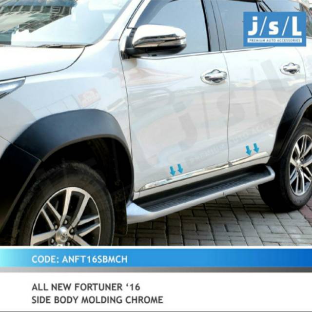 List body all new Fortuner chrome jsl