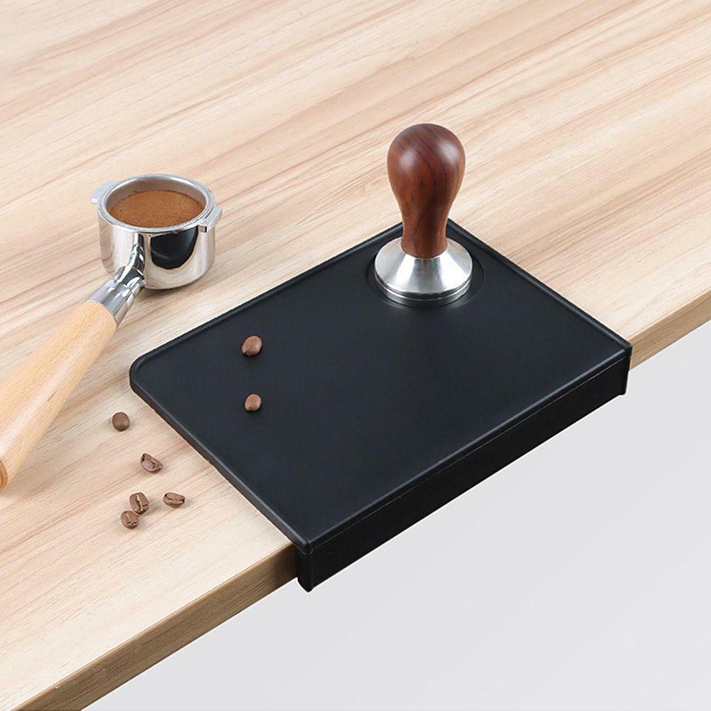 Solighter Coffee Tamper Mat Alat Kopi Aman Makanan Lembut Tidak Bau Anti-Slip Sudut Tamping Pad Espresso Silicone Mat