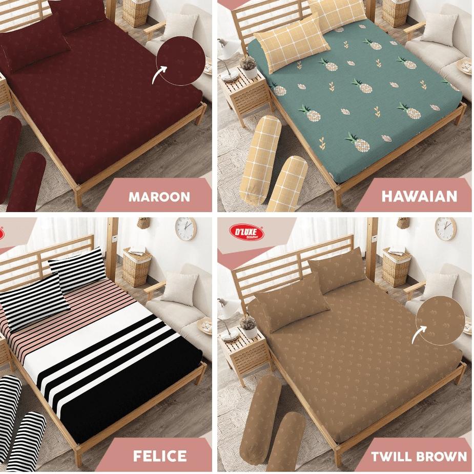 ♠ Sprei Kintakun D'luxe Uk.180 x 200 & Uk. 160 x 200 Tinggi 20 cm Bunny, Aurelia, Hazel, Caroline, E