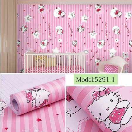 Wallpaper Motif Salur Hellokitty 1 roll