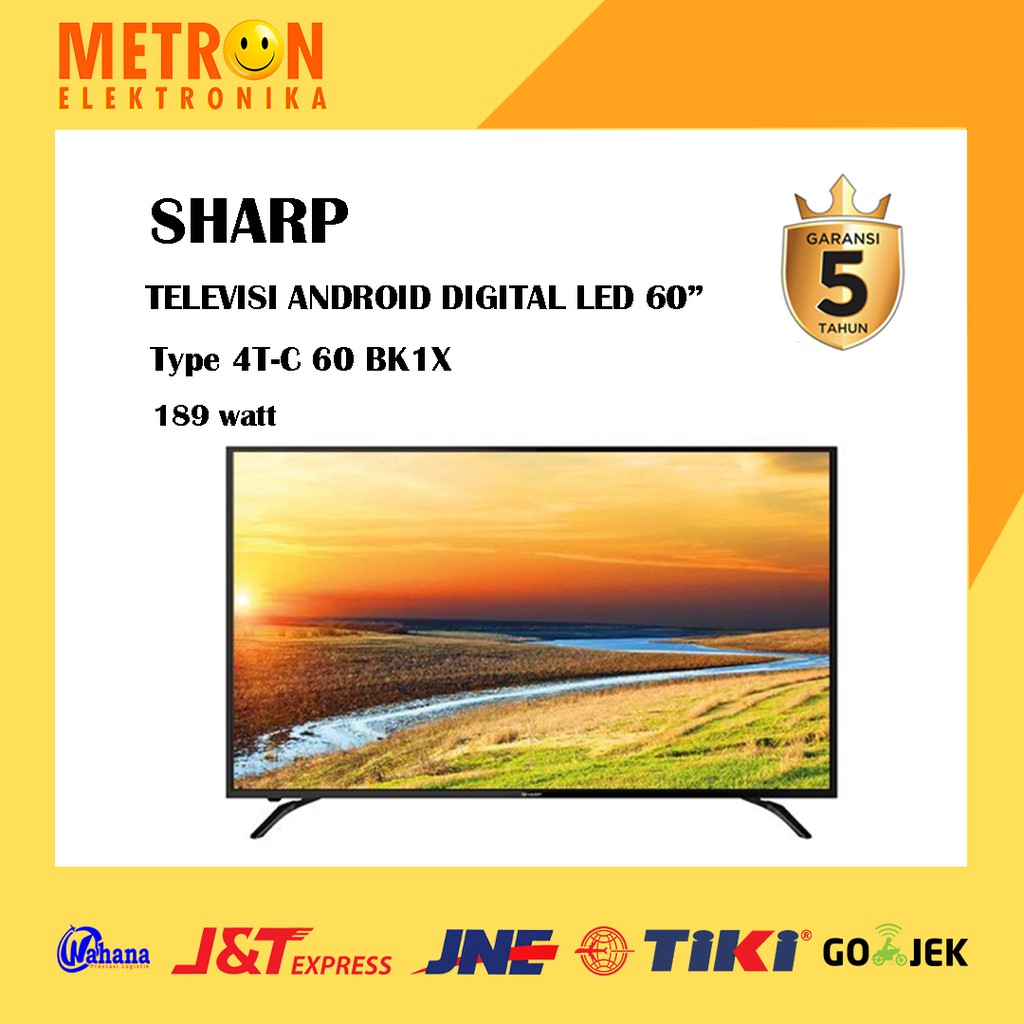 Sharp 4t C 60 Bk1x Televisi 60 In Android Digital Led 4k Uhd Usb 4tc60bk1x Shopee Indonesia