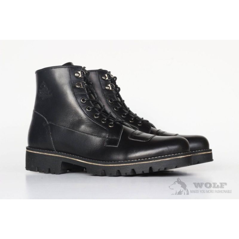 MASTIFF - WOLF ORIGINAL | Sepatu Boots Pria Kulit Asli Biker Touring Hak Tinggi Jungle Boot