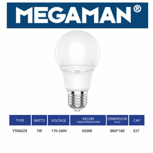 MEGAMAN Bola Lampu Bohlam LED Cahaya Putih 7 Watt 7W