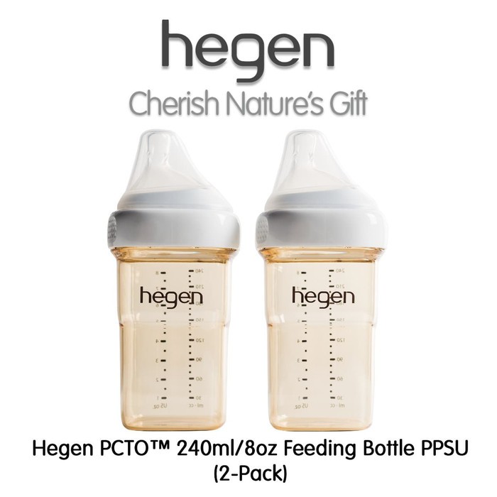 HEGEN Botol Susu PCTO 240ml/8oz Feeding Bottle PPSU (240ml 2 PACK)