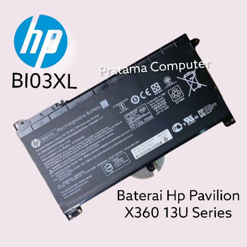 Baterai Original HP Pavilion X360 13-U000 13-U013TU TPN-W118 HSTNN-UB6W BI03XL