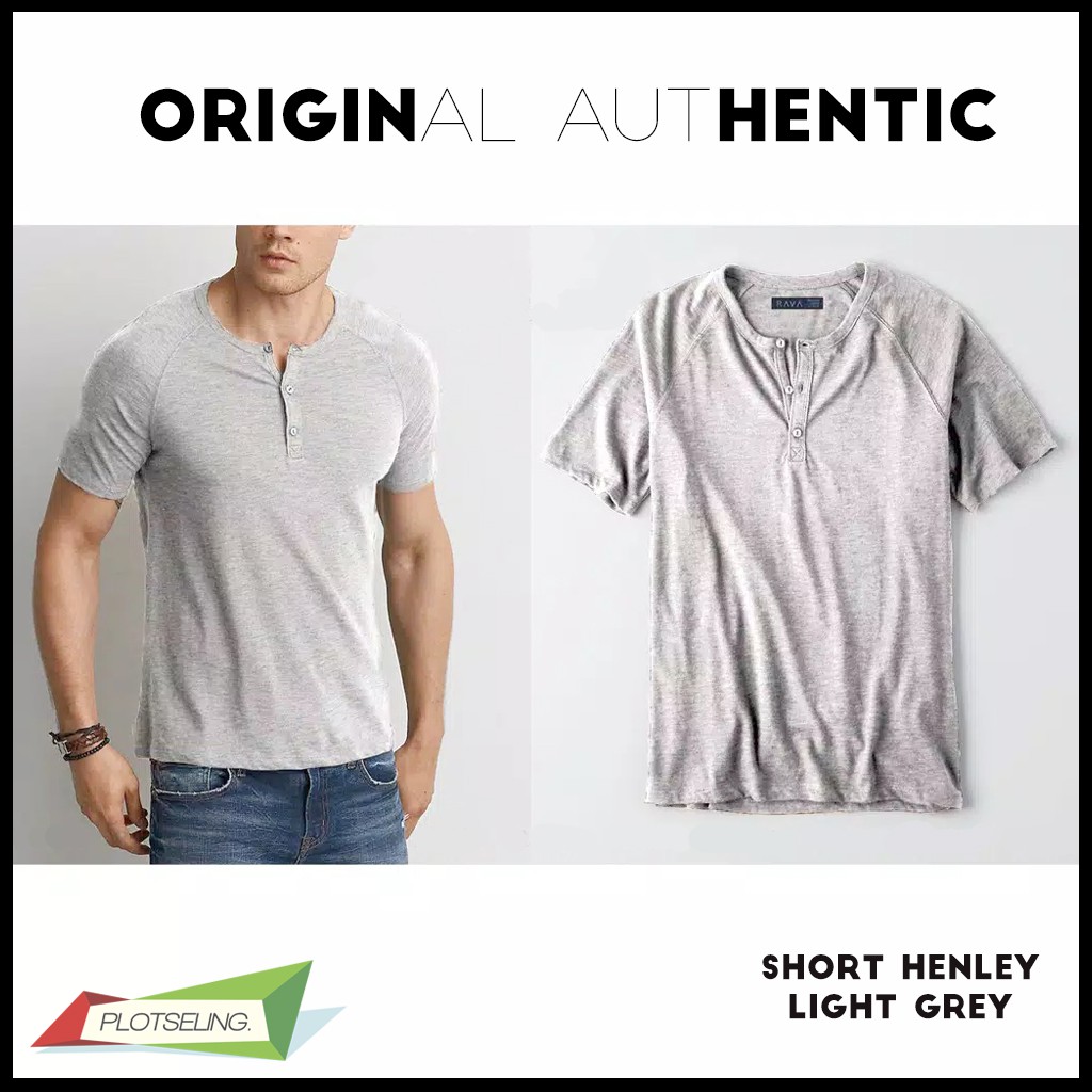 Kaos Polos Oblong HENLEY Pria Lengan Pendek IMPORT COTTON PREMIUM QUALITY - SHORT HENLEY ORIGINAL