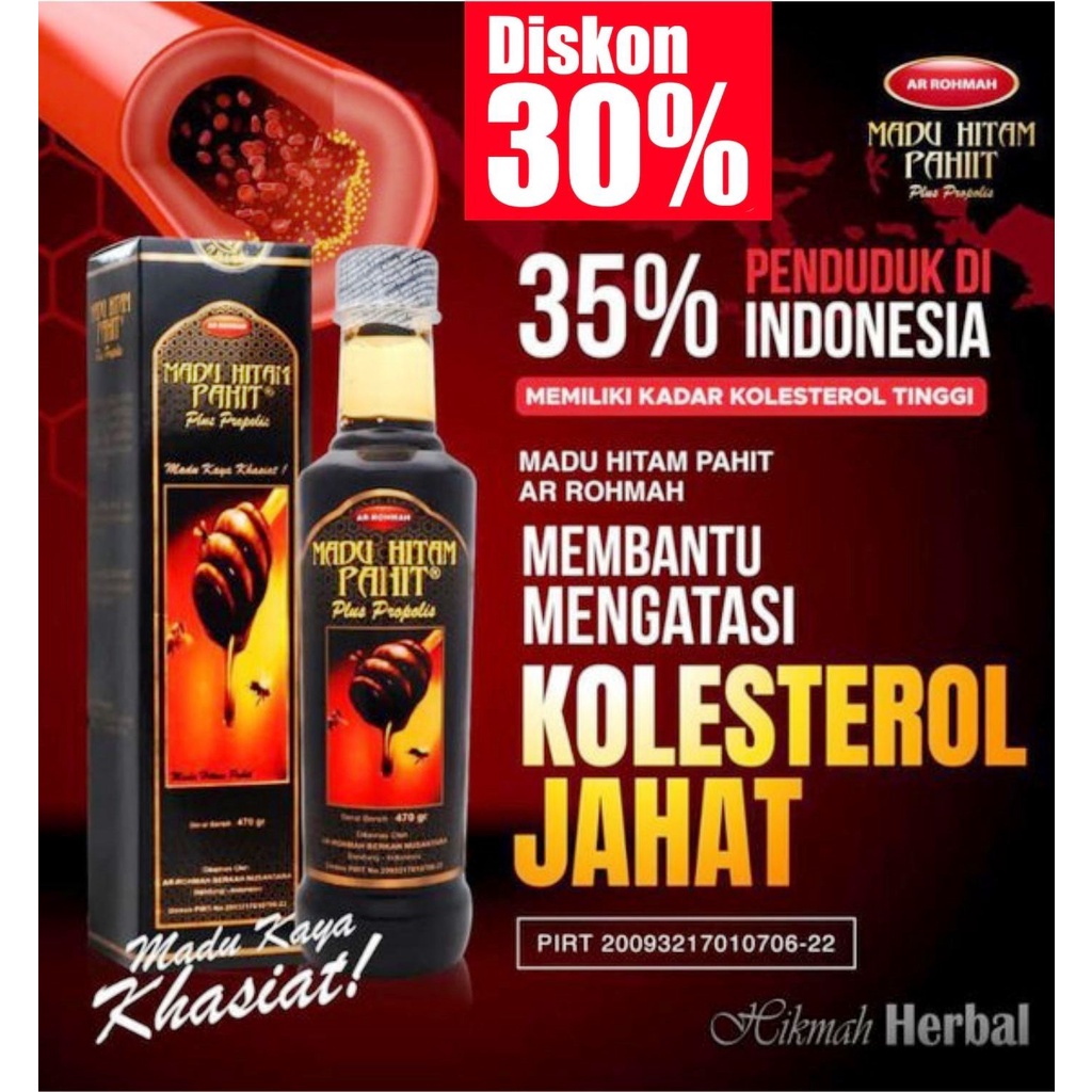 

Madu Hitam Pahit Arrohmah Madu Pahit Ar rohmah 460 gram | BISA COD