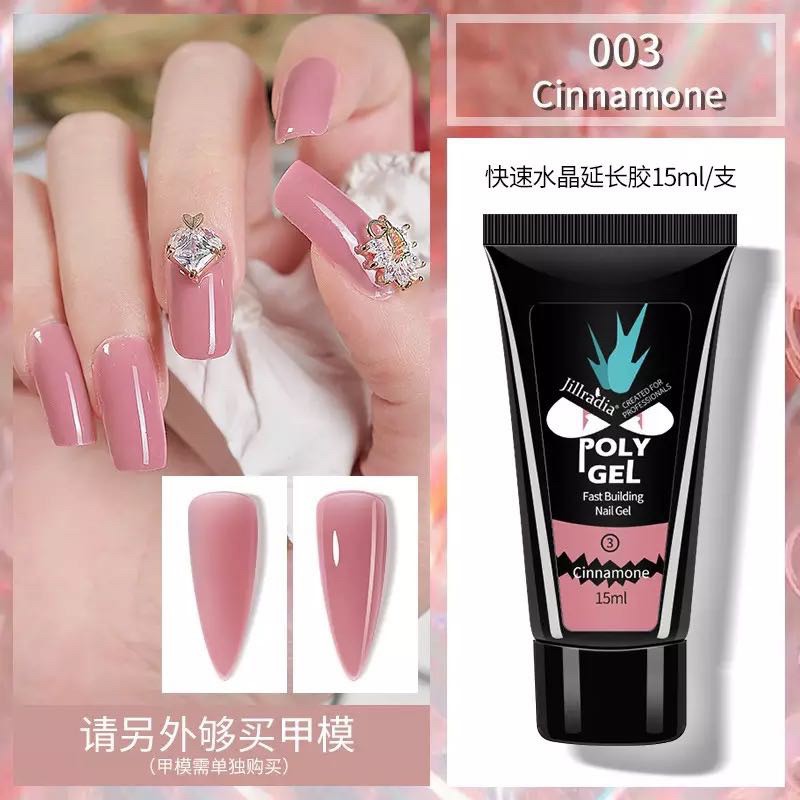 JILLRADIA 15ml Polygel nail extension / POLYGEL ACRYLIC GEL 15ml / ACRYL GEL Poly Gel Nail extention / Gel Extension Kuku 15ml