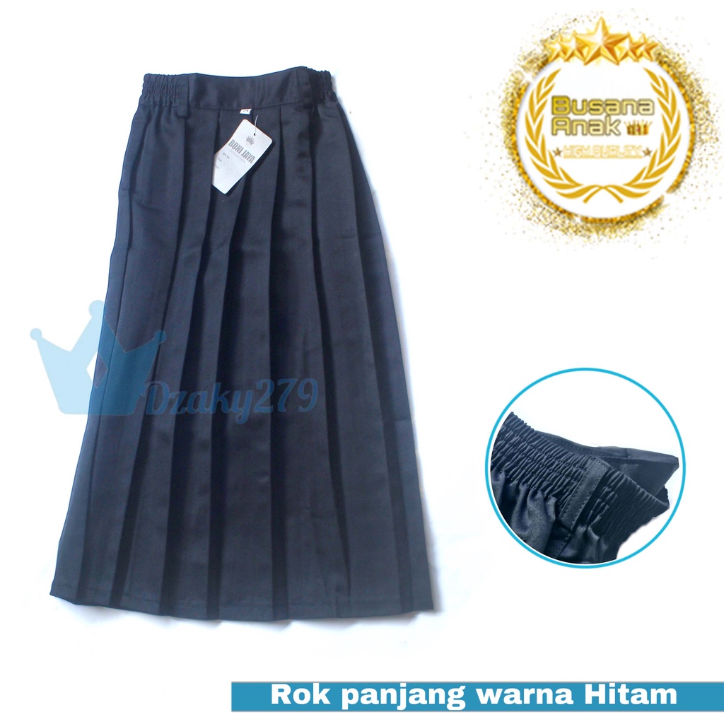 Rok Hitam Panjang SD Model Rempel Anak Perempuan SD / Rok Rempel Hitam Panjang