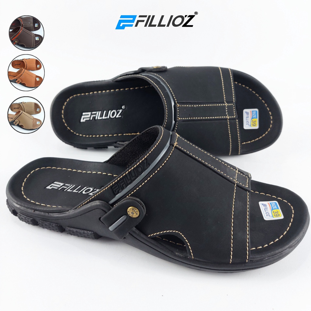 Sandal Pria Casual Kulit Simpel Elegan Original Fillioz F73