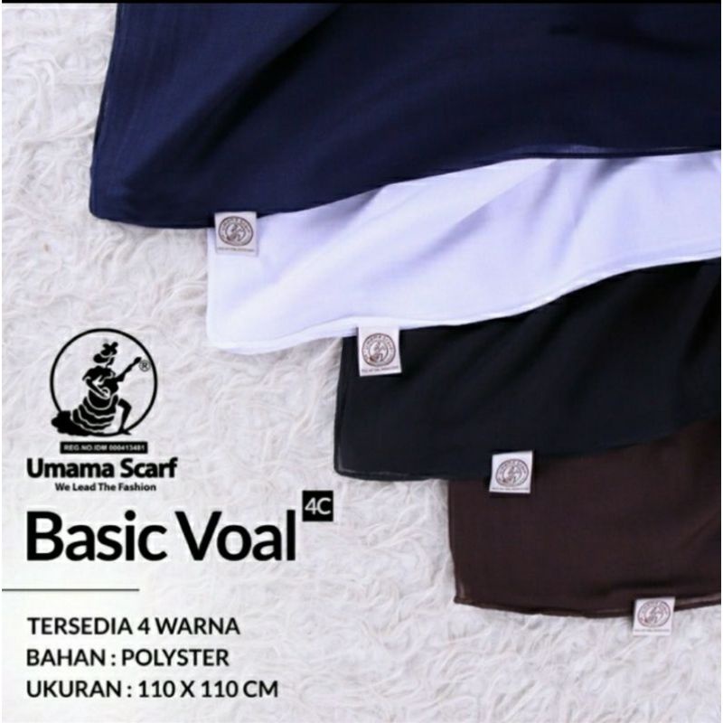 basic voal hijab umama kudung krudung sekolah hitam putih polos