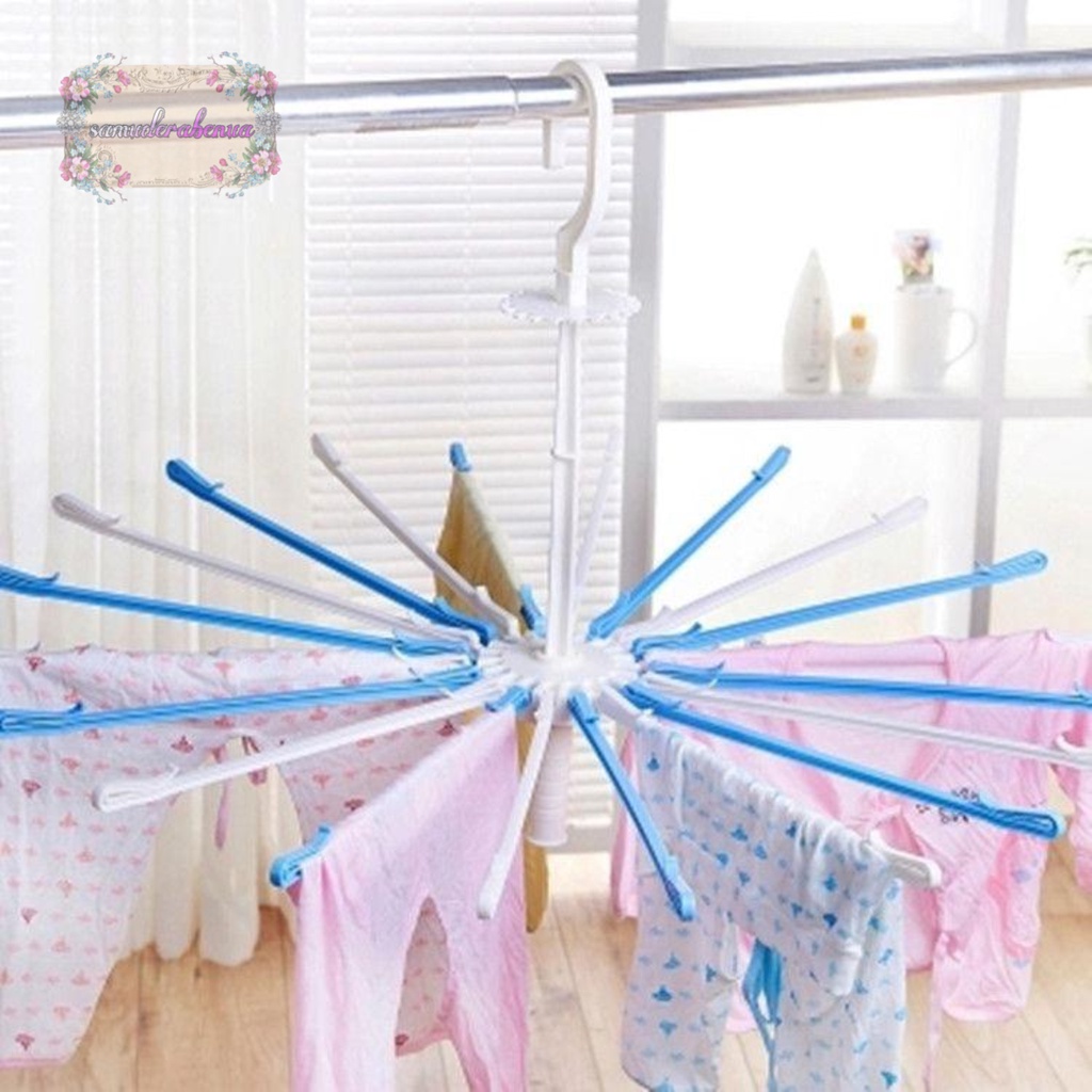 RT88 folding hanger gantungan jemuran baju bayi putar 360 derajat 20 stick pengait SB3474