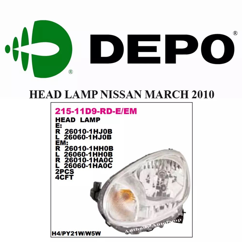 HEAD LAMP NISSAN MARCH 2010 LH