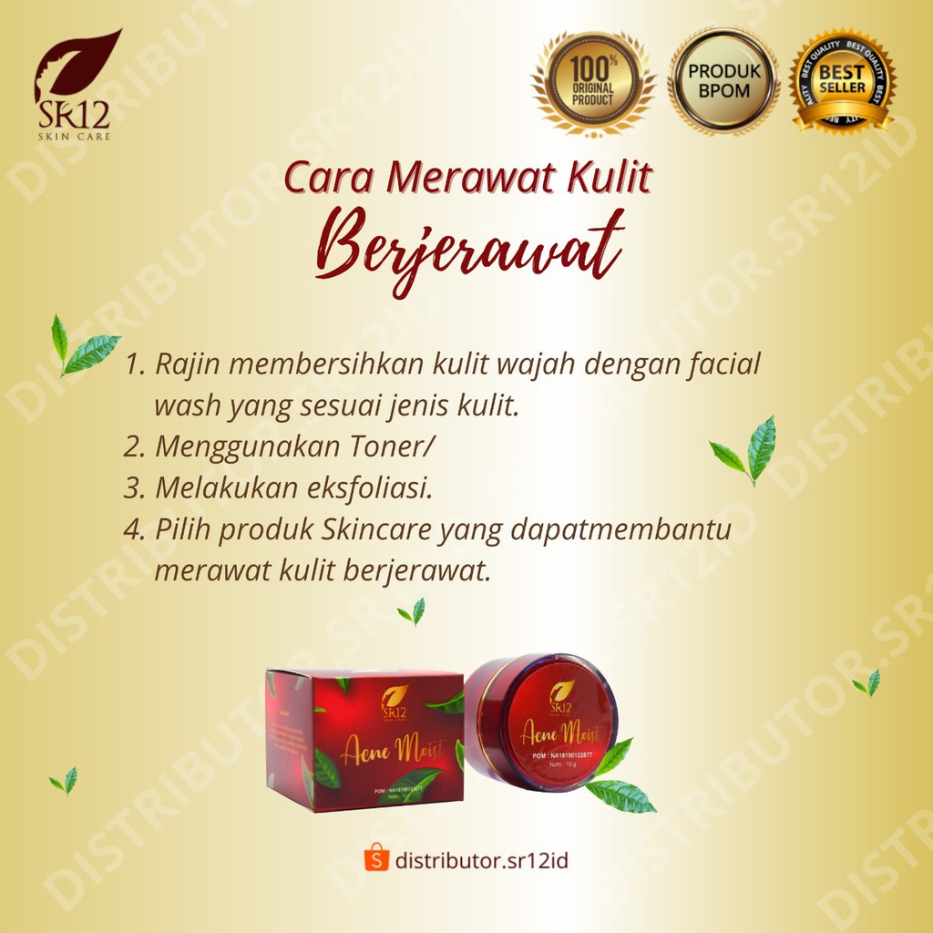 Acne Moist SR12 Cream Penghilang Jerawat BPOM Menjaga Kelembaban dan Melindungi Kulit dari Sinar UV