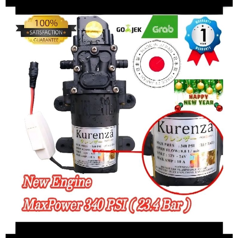 🇯🇵Paket Mesin 340psi 10A Otomatis Water Pump DC Dinamo Tekanan Tinggi Air Diafragma Elektrik Japan Quality