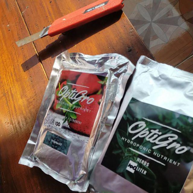 Optigro Strawberry Vegetatif Ab Mix Pupuk Hidroponik Stok 100 Liter