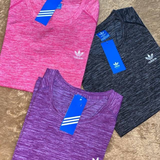Kaos Adidas Murah / Baju Adidas Sport Bodyfit Good Quality/ SALE baju senam aerobik / Muaythai Cewek
