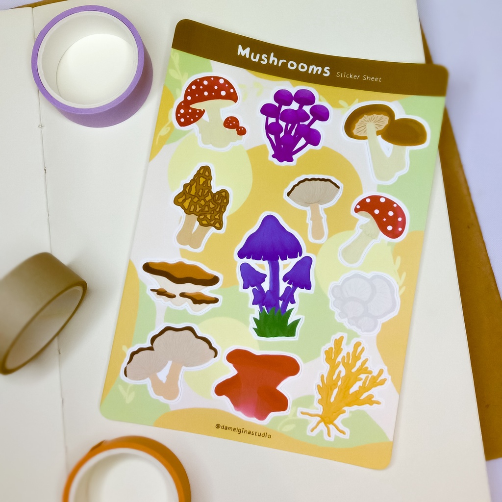 

Sticker Jamur Aesthetic | Mushroom Sticker | Sticker Sheet Vinyl | Cute Sticker | Damelgina sticker | Sticker Jurnaling | Sticker Jurnal | Sticker Deco