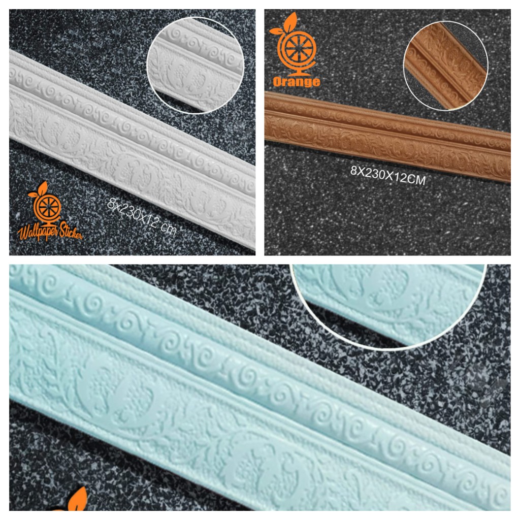 Jual Wallpaper Stiker List Foam 8cm x 2,2 meter Moulding Dekorasi