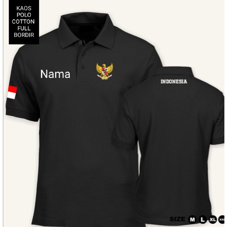 KAOS POLO HUT RI 77 BAJU KEMERDEKAAN INDONESIA KAOS KRAH HUT RI 77 FULL BORDIR.