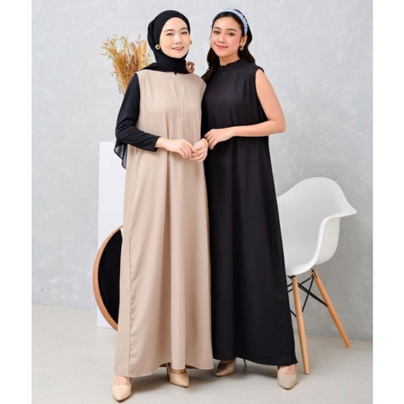 GAMIS JERSEY TANPA LENGAN BUSUI ADA SAKU