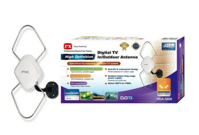 Antena TV Digital PX HDA 5600. Indoor &amp; Outdoor. Kualitas Jernih