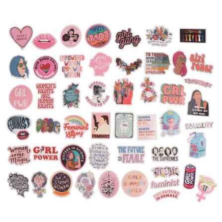 Feminist Cartoon Girls PVC Sticker (10pcs)