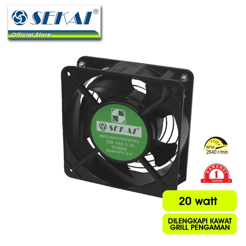 Sekai Kipas Angin Partisi Kipas Pendingin Komputer/CPU Cooling Fan VFN 1212 20 Watt