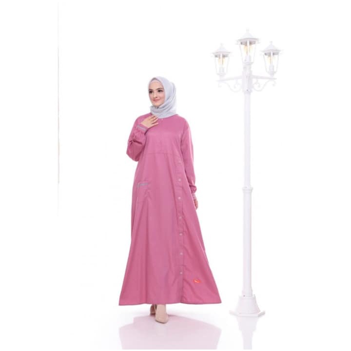 4.4 Nibras Gamis NBC 001 Dusty Pink S / Gms Nbrs Dress NBC 01 Merah Muda Diskon Promo Super Sale Mur