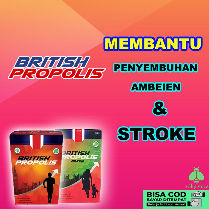 Propolis BRITISH PROPOLIS Vitamin Herbal Obat Ambeien Stroke Asam Urat Asam Lambung Madu Suplemen