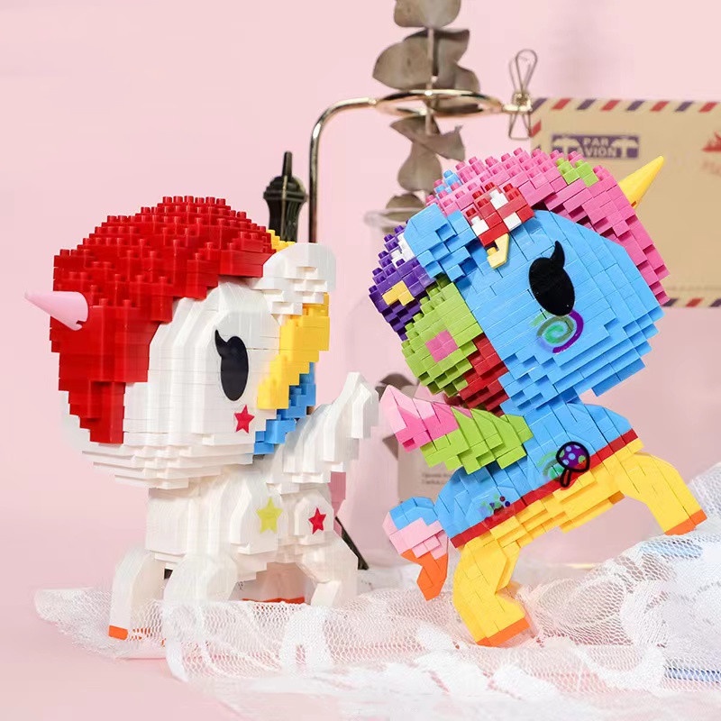 Mainan Rakitan Balok Bangunan Unicorn Kompatibel Lego Untuk Anak Perempuan