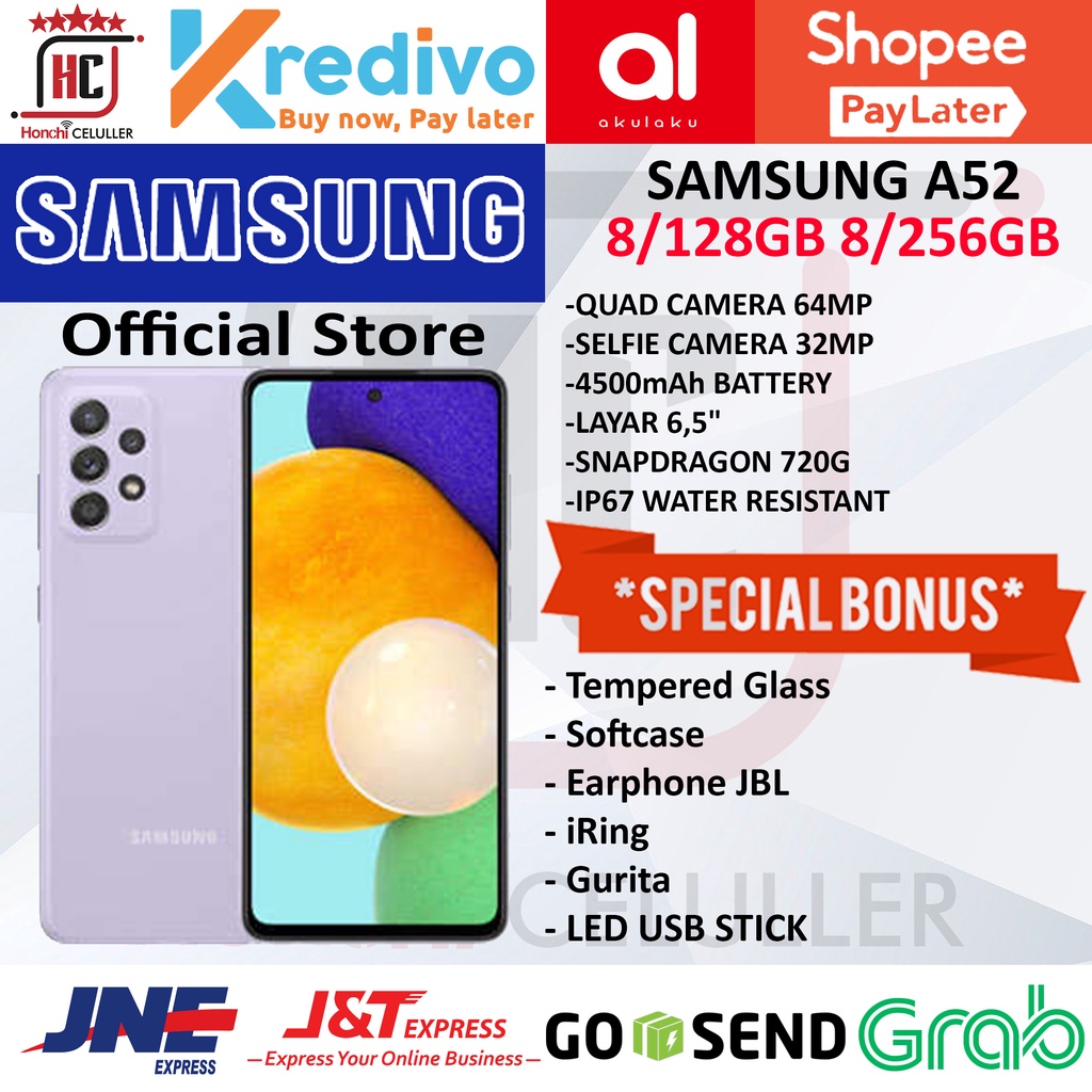 SAMSUNG A52 RAM 8 ROM 256GB 8/128GB GARANSI RESMI SAMSUNG INDONESIA SEIN