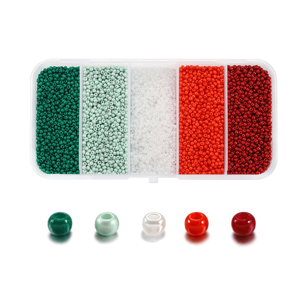 9000pcs / Set Manik-Manik Kaca Desain Buah Ukuran 2mm Untuk Aksesoris Perhiasan