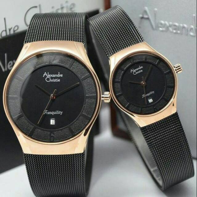 Jam Tangan Couple Alrxandre Christie Rantai pasir Ac8331 Original