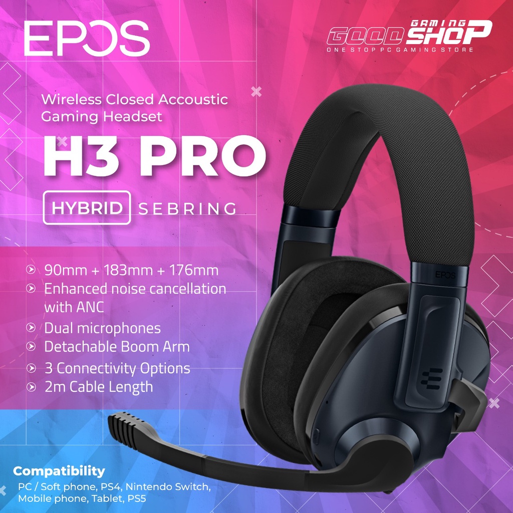 EPOS H3 PRO HYBRID SEBRING Closed Acoustic Bluetooth - Gaming Headset